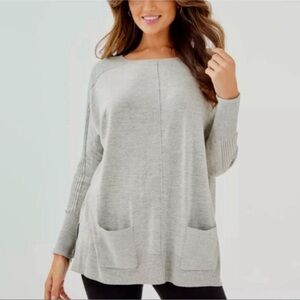 Lilly Pulitzer Coolmax Grey Joslyn Tunic Sweater Small